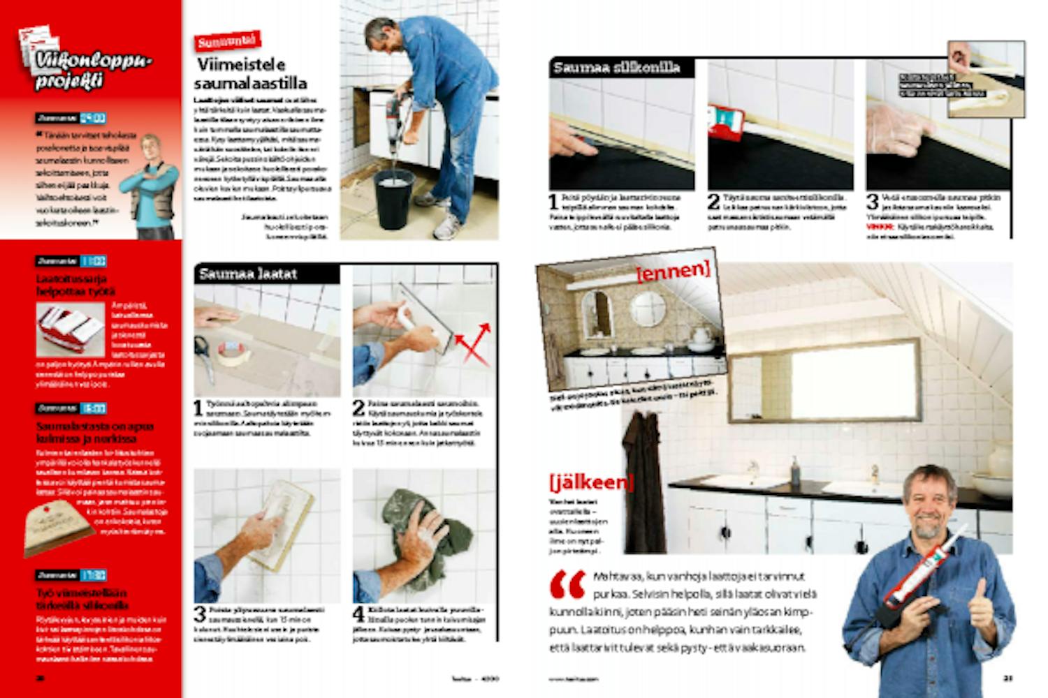 Laatoitus vanhan laatan päälle Laatoitus vanhan laatan päälle